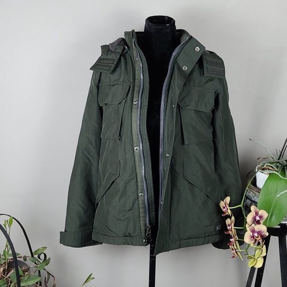ABERCROMBIE & FITCH Utility Jacket Green Zip Up Size XS - Picture 2 of 7